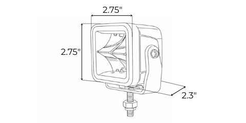 Marine Mini Cube Carbine Boat LED Pod Light - W-MCCM STL